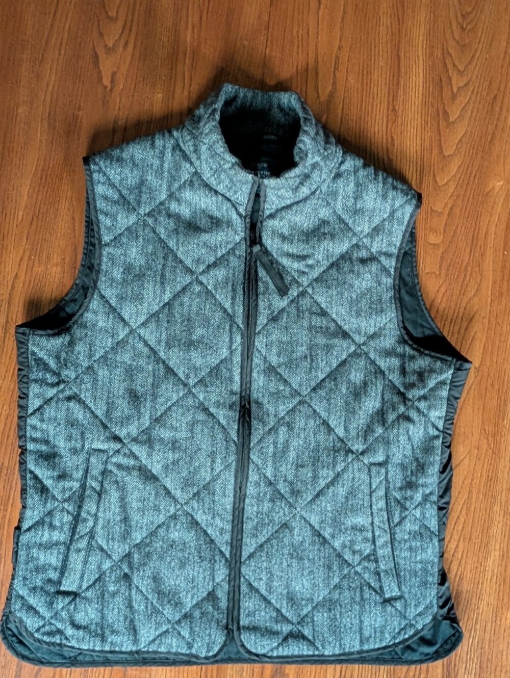 J.Crew Quilted Vest Gray Teal Lightweight Puffer Vest Size M